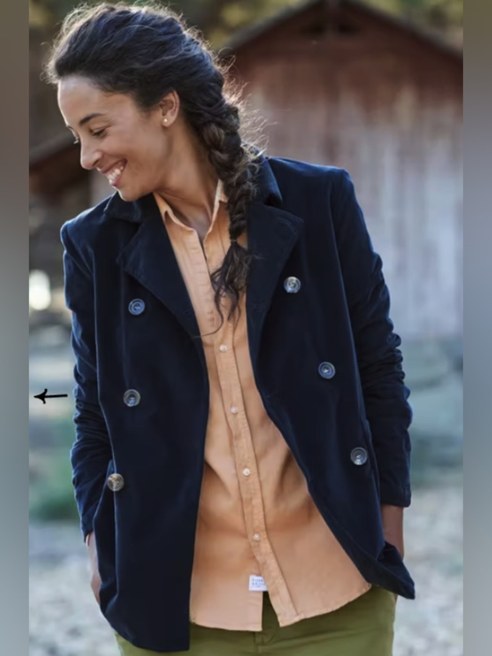 Frank & Eileen Belfast Peacoat Coat Size L Navy Luxury